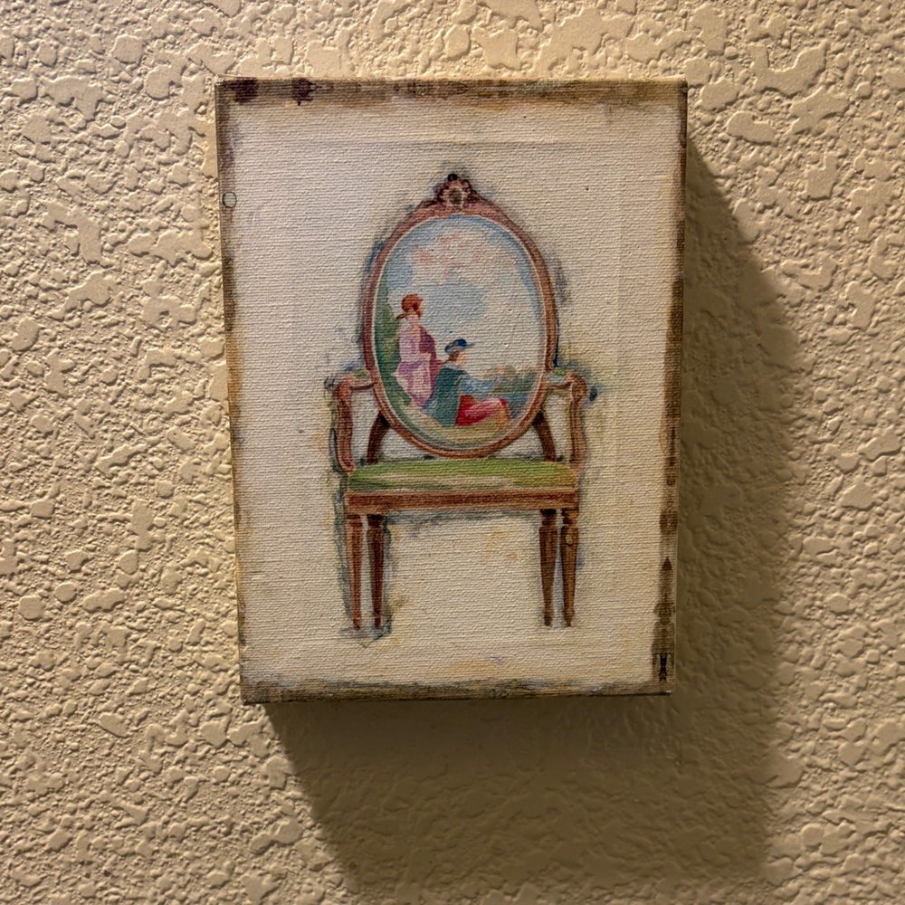 Vintage Style Canvas Art – Chair Illustration